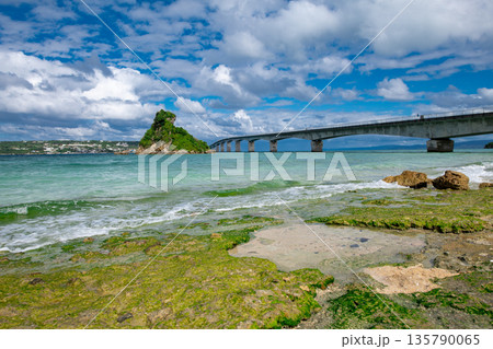 古宇利大橋南詰展望所近くのビーチから望むカエル島、古宇利島 古宇利大橋南詰展望所近くのビーチから望むカエル島、古宇利島 135790065