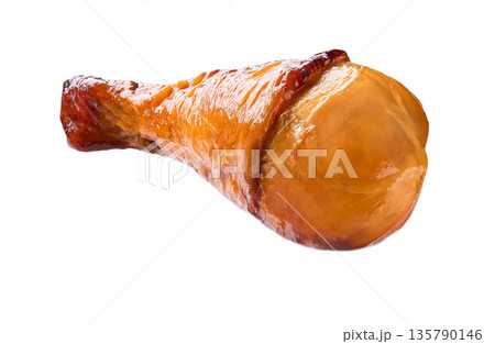 grilled and barbecue chicken drumsticks isolated on white background. grilled and barbecue chicken drumsticks isolated on white background. 135790146