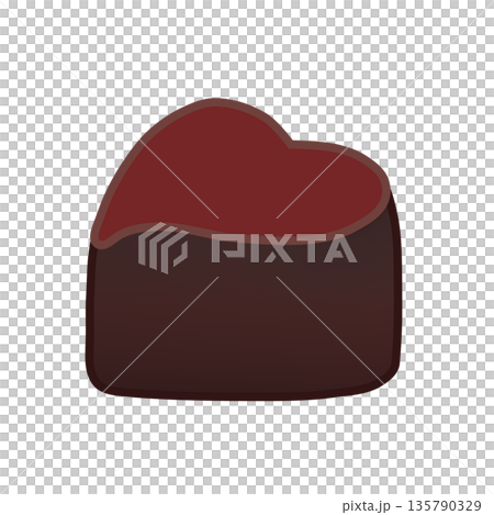 Illustration of heart-shaped dark chocolate Illustration of heart-shaped dark chocolate 135790329