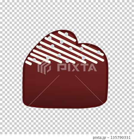 Heart-shaped chocolate illustration Heart-shaped chocolate illustration 135790331