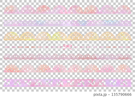 粉紅色水彩蕾絲插畫集 135790666