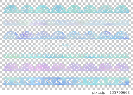 藍色水彩蕾絲插畫集 135790668