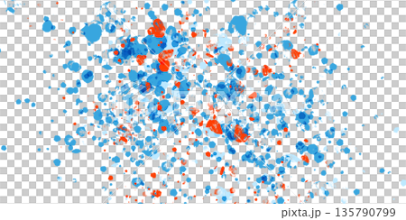 赤と青のスプラッシュが弾けるポップで抽象的なペイント背景 135790799