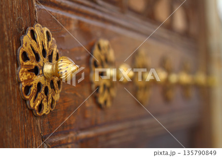 details of historical mosque door, Edirne, Turkey. Selective Focus. 135790849
