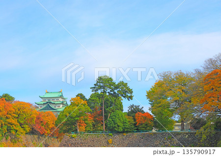 愛知県名古屋市、秋の名古屋城の風景 愛知県名古屋市、秋の名古屋城の風景 135790917