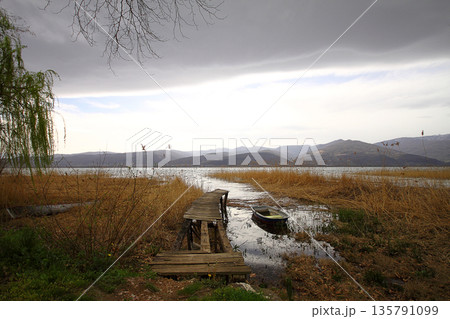 a pier on the lake 135791099