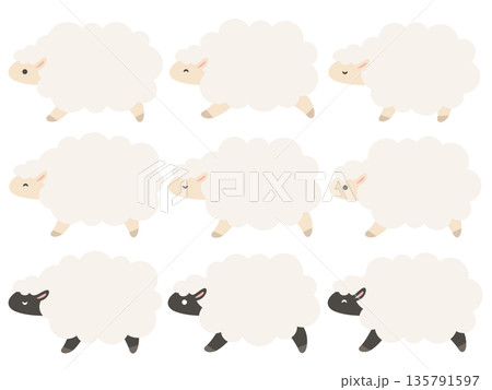 羊のフレームイラストセット 135791597