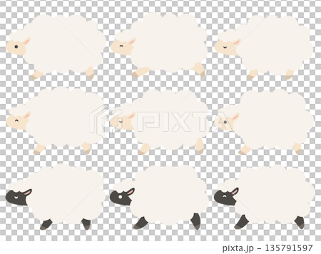 羊のフレームイラストセット 135791597