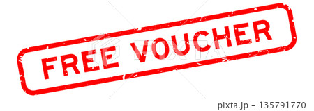 Grunge red free voucher word square rubber seal stamp on white background Grunge red free voucher word square rubber seal stamp on white background 135791770