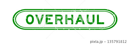 Grunge green overhaul word rubber seal stamp on white background Grunge green overhaul word rubber seal stamp on white background 135791812
