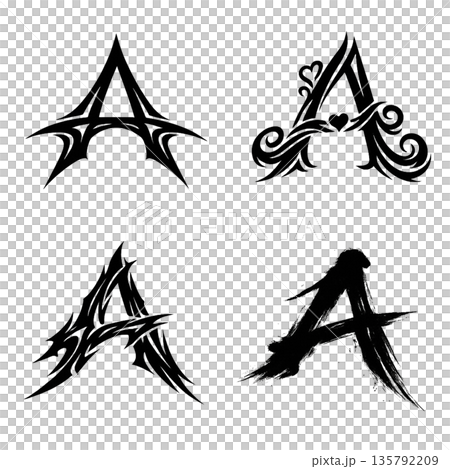 Tribal letters alphabet 135792209