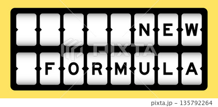 Black color in word new formula on slot banner with yellow color background 135792264