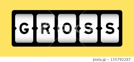 Black color in word gross on slot banner with yellow color background 135792287