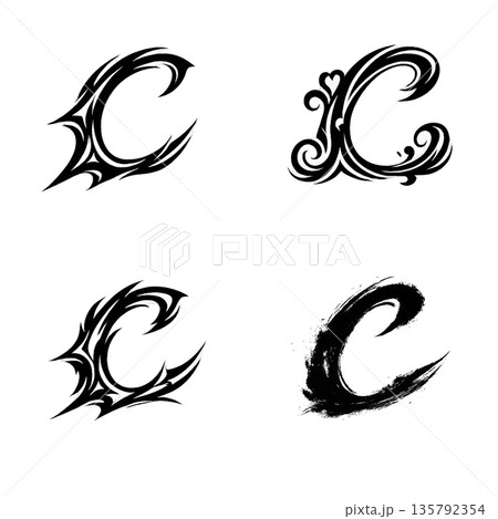 トライバル　文字　アルファベット 135792354