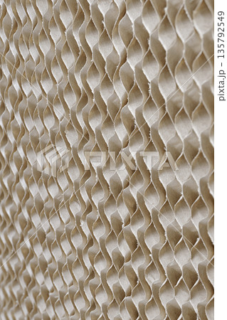 Multiple layers of brown corrugated paper Multiple layers of brown corrugated paper 135792549