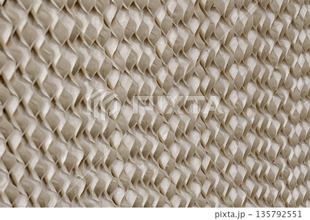 Multiple layers of brown corrugated paper Multiple layers of brown corrugated paper 135792551