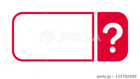 Red frame with white question mark on red background 135792880
