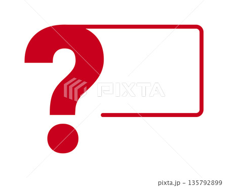 Red question mark with blank space on white background 135792899
