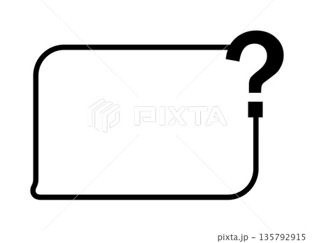 Blank white rectangular frame with question mark 135792915