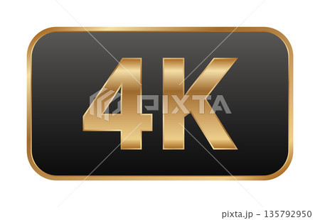4k ultra hd sign with gold and black design 135792950