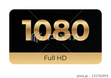 1080 full hd badge featuring gold and black design 135792954