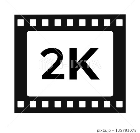 2k resolution film icon with classic filmstrip design 2k resolution film icon with classic filmstrip design 135793078