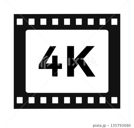 4k film icon with filmstrip border for high-resolution media 4k film icon with filmstrip border for high-resolution media 135793080