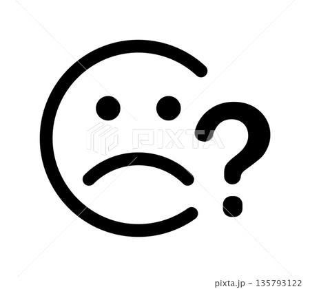Confused face with question mark Confused face with question mark 135793122