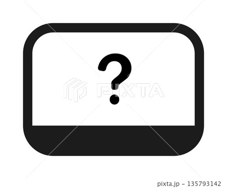 Question mark on a computer screen with black rectangular frame Question mark on a computer screen with black rectangular frame 135793142