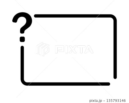 Minimalist question mark icon with border frame 135793146
