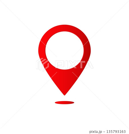Red location marker icon represents point of interest or destination for maps and navigation Red location marker icon represents point of interest or destination for maps and navigation 135793163