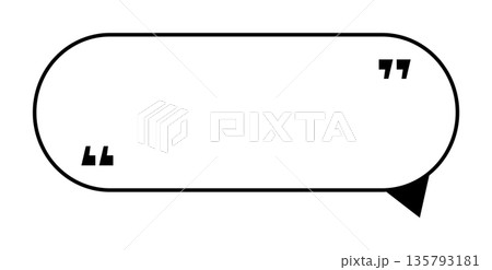 Blank speech bubble with quotation marks and tail 135793181
