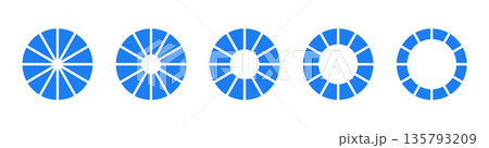 Wheels round divided, twelve sections. Diagrams infographics. Set of donut charts, pies segmented on 12 equal parts. Circle section graph. Pie chart simple blue icons. Geometric flat elements. Wheels round divided, twelve sections. Diagrams infographics. Set of donut charts, pies segmented on 12 equal parts. Circle section graph. Pie chart simple blue icons. Geometric flat elements. 135793209