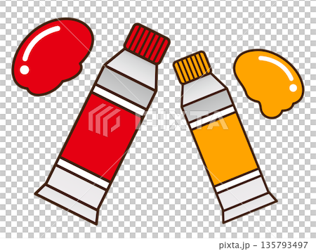 シンプルな絵具のアイコンイラスト素材セット 135793497