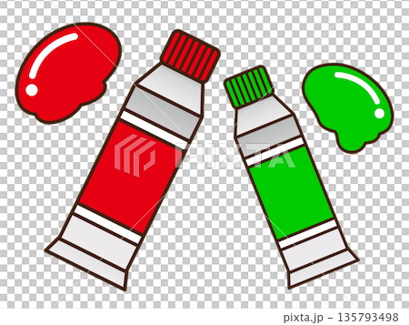 シンプルな絵具のアイコンイラスト素材セット2 135793498