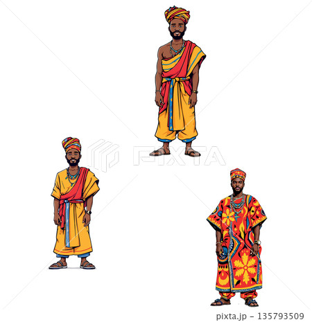 Vsai african men wearing traditional tribal clothing 135793509