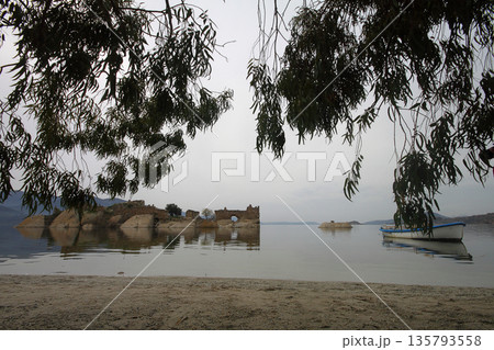 Salt Bafa Lake landscape with great nature - Mugla - Turkey. Latmos 135793558