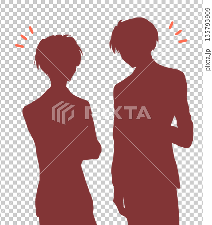 兩名男性上班族正在討論輪廓。 135793909