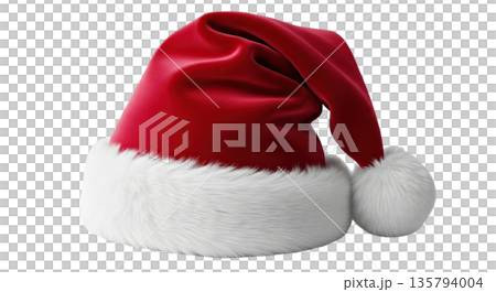 Red Santa hat with white fur trim Red Santa hat with white fur trim 135794004