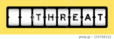 Black color in word threat on slot banner with yellow color background Black color in word threat on slot banner with yellow color background 135794122