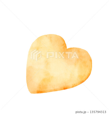 ハート型クッキーの水彩画 ハート型クッキーの水彩画 135794313