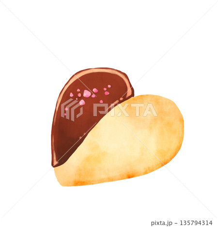 チョコがけハート型クッキー チョコがけハート型クッキー 135794314