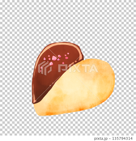 チョコがけハート型クッキー チョコがけハート型クッキー 135794314