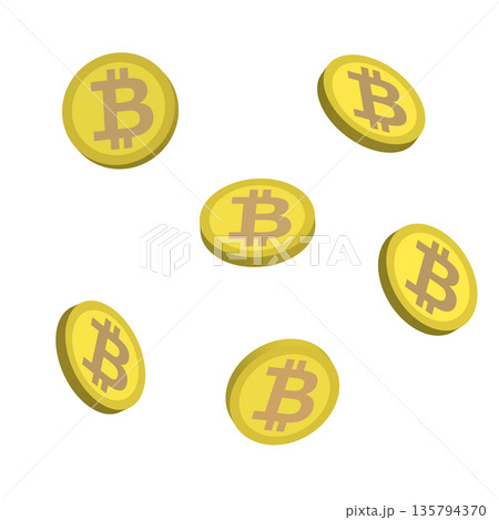 ビットコイン(仮想通貨)のイラスト ビットコイン(仮想通貨)のイラスト 135794370