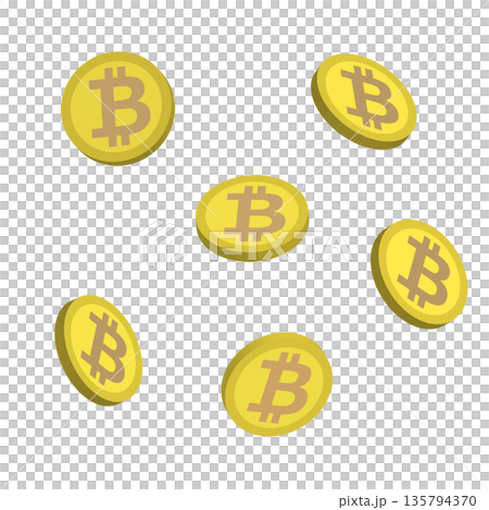 ビットコイン(仮想通貨)のイラスト ビットコイン(仮想通貨)のイラスト 135794370