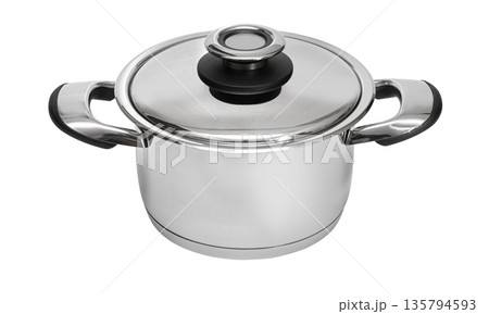 Stainless steel pot with lid for cooking 135794593