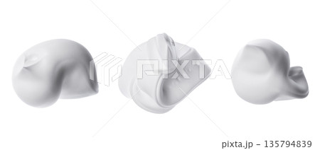 Shaving foam, set of three pieces on a transparent background. 135794839