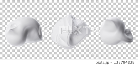 Shaving foam, set of three pieces on a transparent background. 135794839