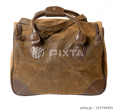 Brown leather duffel bag for travel and fashion Brown leather duffel bag for travel and fashion 135794895