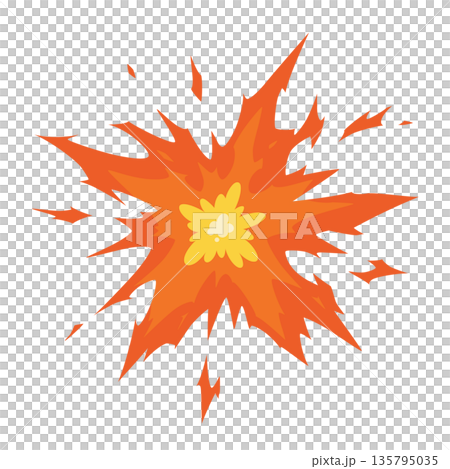 爆発の炎のエフェクトのイラスト素材 135795035